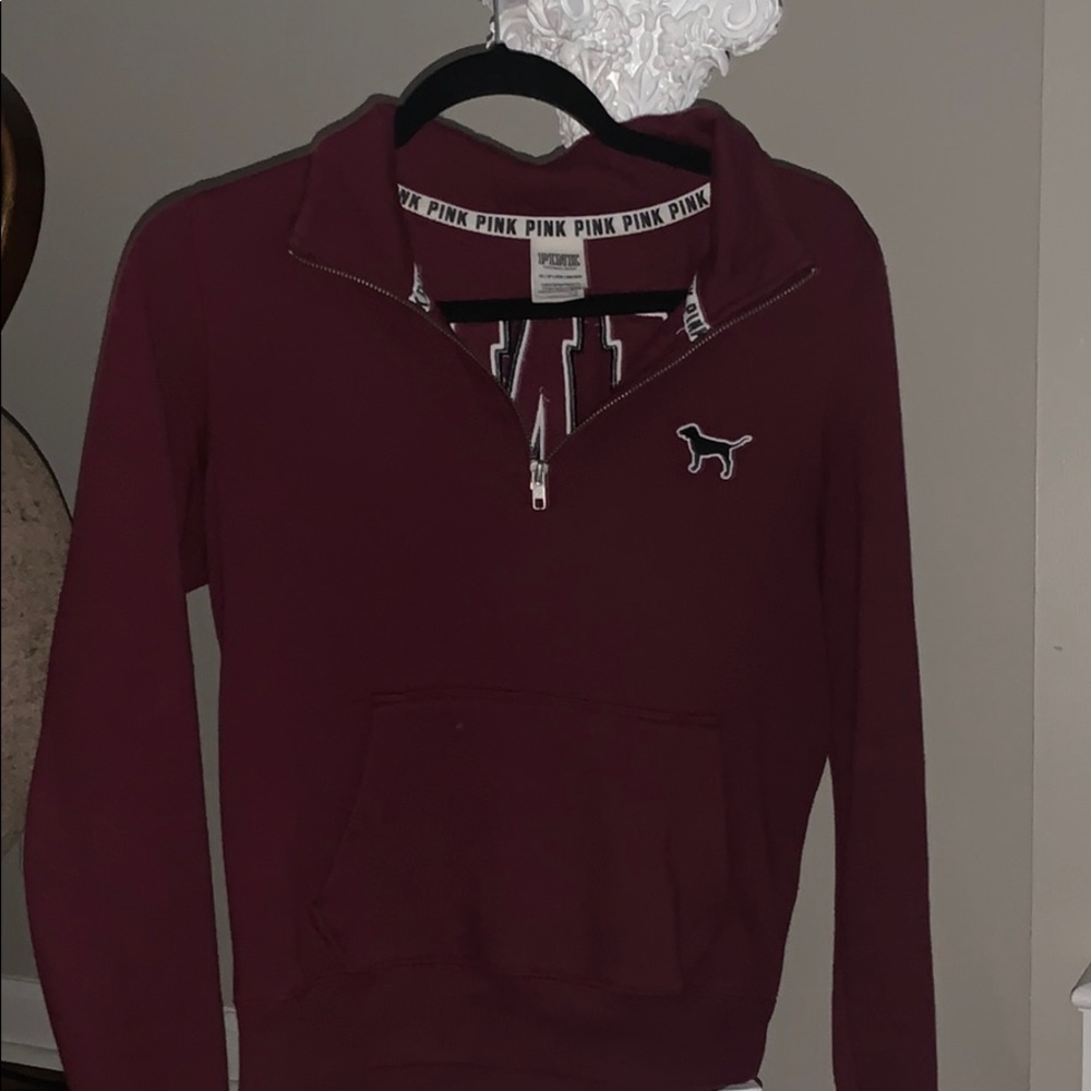 maroon pink zip-up hoodie